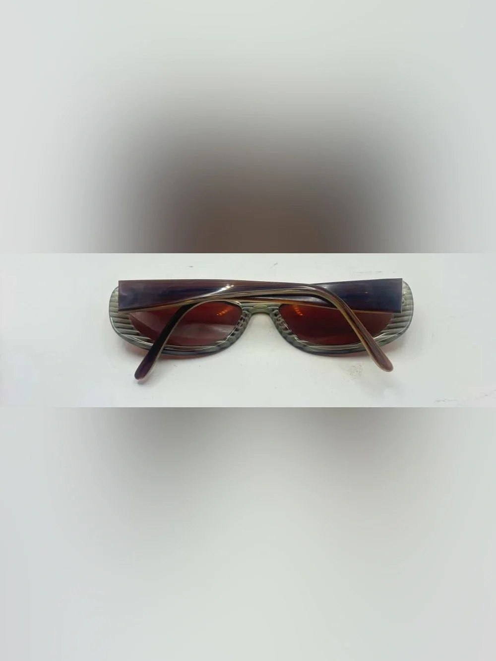 S554 Brown Oval Sunglasses Frames Only